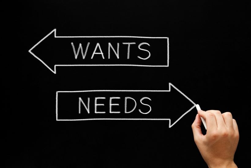 wants vs needs examples
