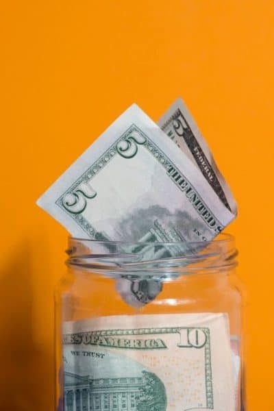 jar with cash in it
