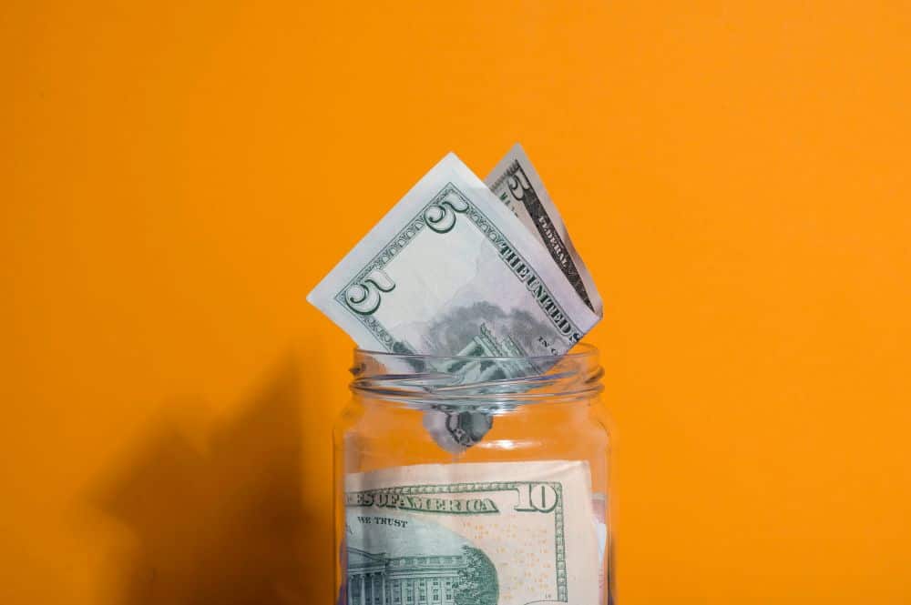 jar with cash in it