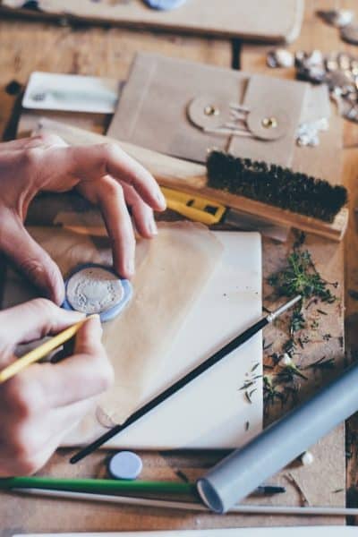 person doing handcrafts